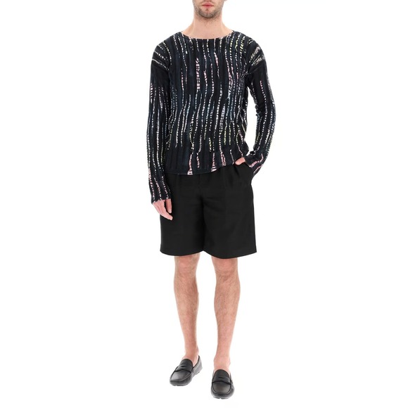 Saint Laurent Paris Tie Dye Knit Sweater Men's Large Embroidered Designer Jumper - Picture 1 of 13
